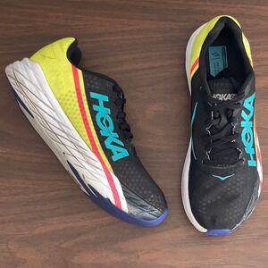 HOKA Rocket‎ X Mens 9 Road Running Shoes Black/Green Race Marathon Training Fast